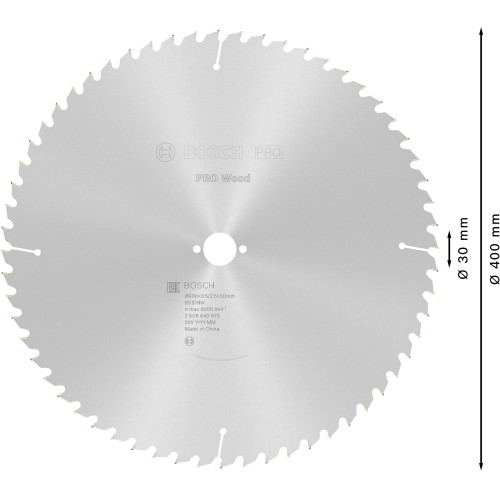 Hoja de sierra circular PRO Wood, 400 x 3,5 x 30 mm, T60
