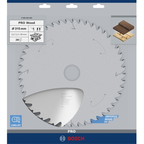 Hoja de sierra circular PRO Wood, 315 x 3,2 x 30 mm, T28