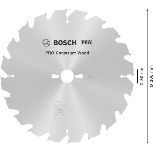 Hoja de sierra circular PRO Construct Wood, 300 x 3,2 x 30 mm