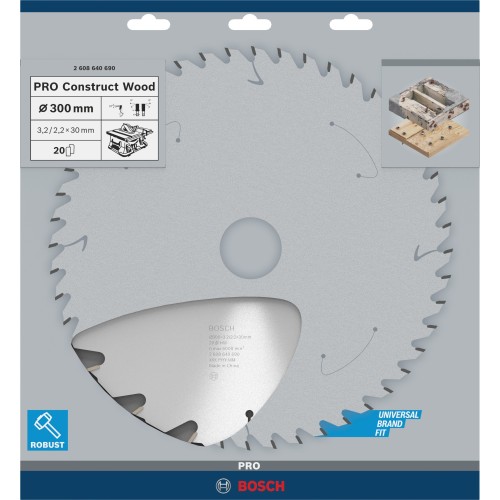 Hoja de sierra circular PRO Construct Wood, 300 x 3,2 x 30 mm