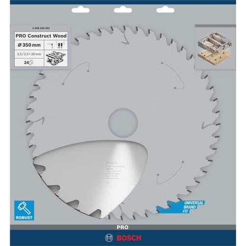 Hoja de sierra circular PRO Construct Wood, 350 x 3,5 x 30 mm