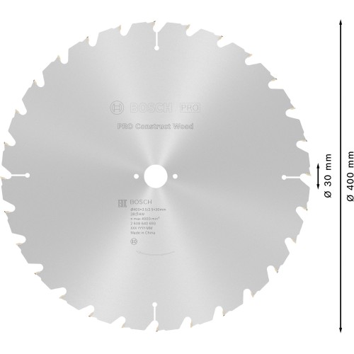 Hoja de sierra circular PRO Construct Wood, 400 x 3,5 x 30 mm