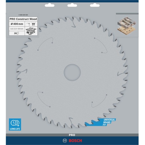 Hoja de sierra circular PRO Construct Wood, 400 x 3,5 x 30 mm