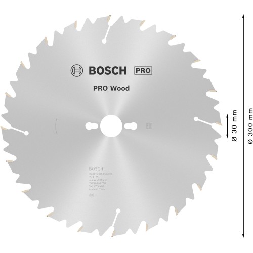 Hoja de sierra circular PRO Wood, 300 x 2,8 x 30 mm