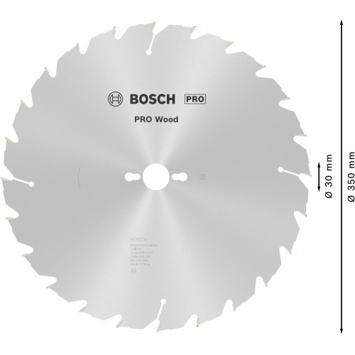 Hoja de sierra circular PRO Wood, 350 x 3,2 x 30 mm, T24