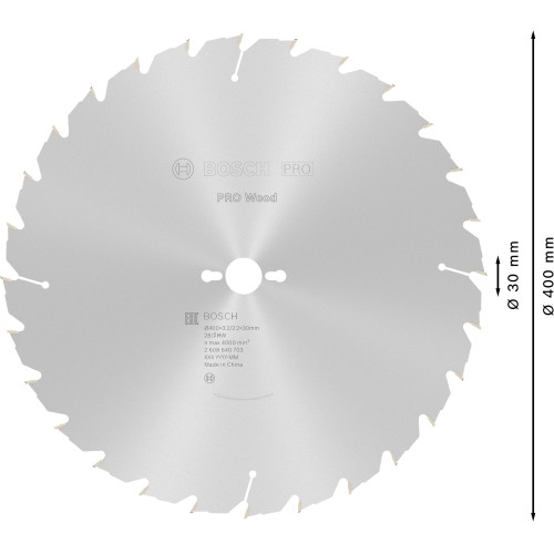 Hoja de sierra circular PRO Wood, 400 x 3,2 x 30 mm, T28