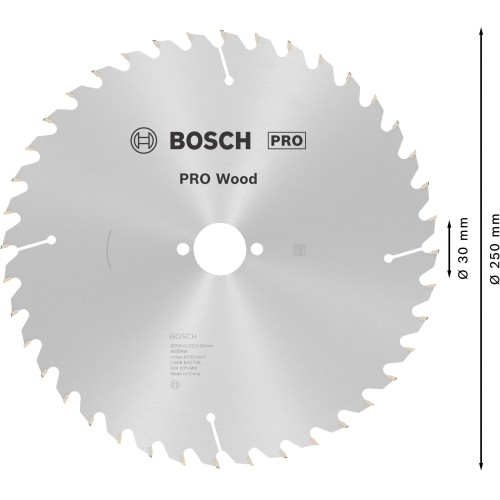 Hoja de sierra circular PRO Wood, 250 x 3,2 x 30 mm, T40