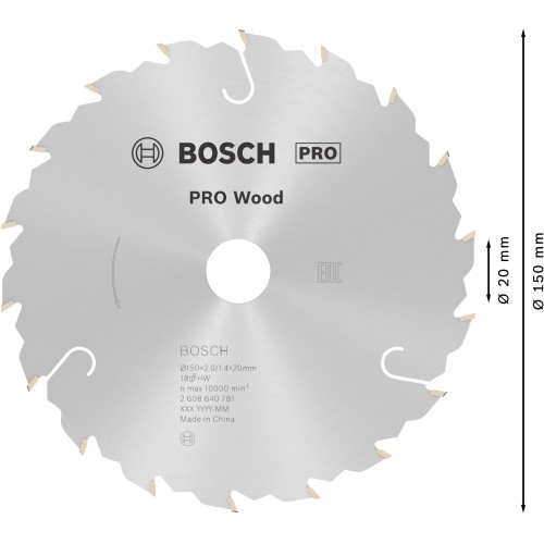 Hoja de sierra circular PRO Wood, 150 x 2 x 20 mm