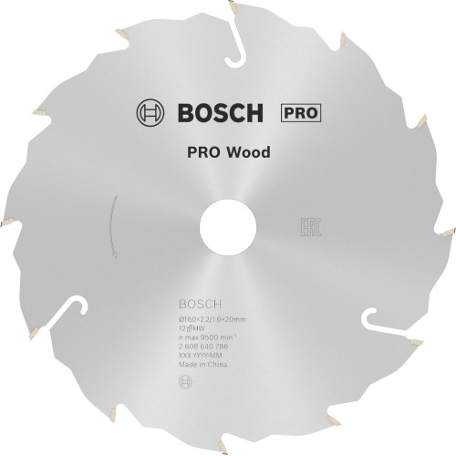 Hoja de sierra circular PRO Wood, 160 x 2,2 x 20 mm, T12