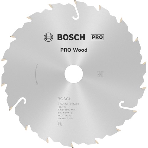 Hoja de sierra circular PRO Wood, 160 x 2,2 x 20 mm, T18