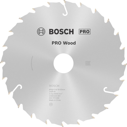 Hoja de sierra circular PRO Wood, 190 x 2,4 x 30 mm, T24