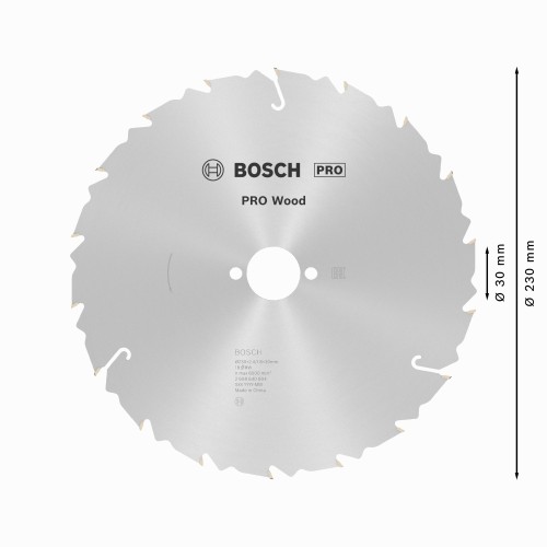 Hoja de sierra circular PRO Wood, 230 x 2,4 x 30 mm, T18
