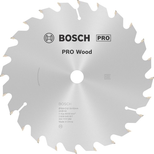 Hoja de sierra circular PRO Wood, 184 x 2,6 x 16 mm, T24