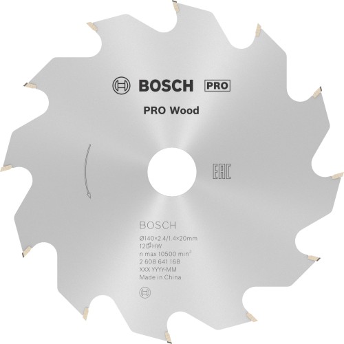 Hoja de sierra circular PRO Wood, 140 x 2,4 x 20 mm, T12