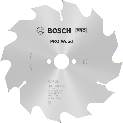 Hoja de sierra circular PRO Wood, 160 x 2,6 x 20 mm, T12