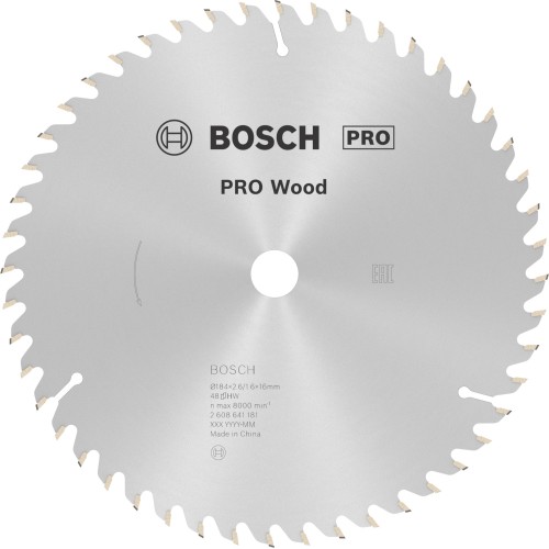 Hoja de sierra circular PRO Wood, 184 x 2,6 x 16 mm, T48