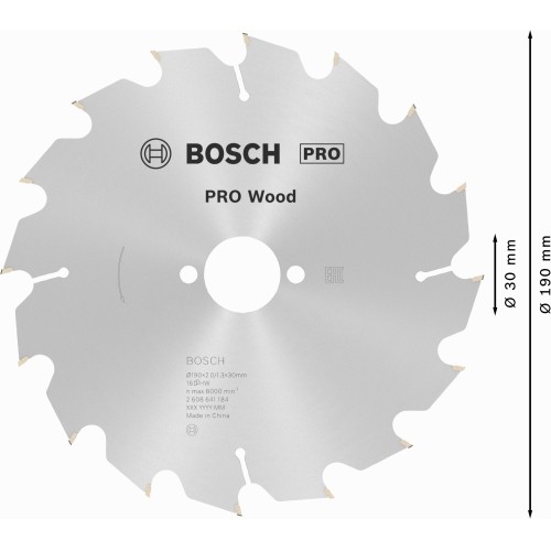 Hoja de sierra circular PRO Wood, 190 x 2 x 30 mm, T16