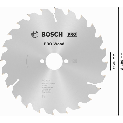 Hoja de sierra circular PRO Wood, 190 x 2 x 30 mm, T24