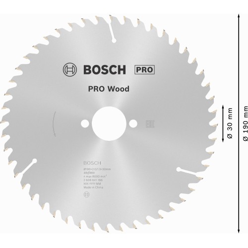 Hoja de sierra circular PRO Wood, 190 x 2 x 30 mm, T48
