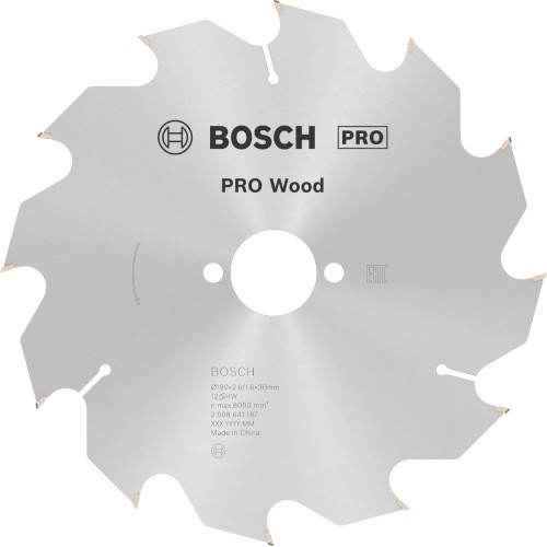Hoja de sierra circular PRO Wood, 190 x 2,6 x 30 mm, T12