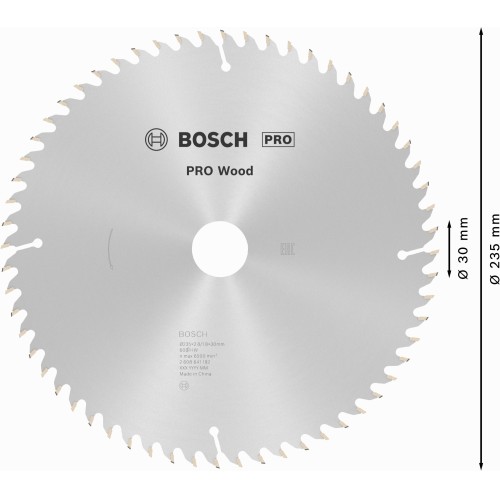 Hoja de sierra circular PRO Wood, 235 x 2,8 x 30 mm, T60