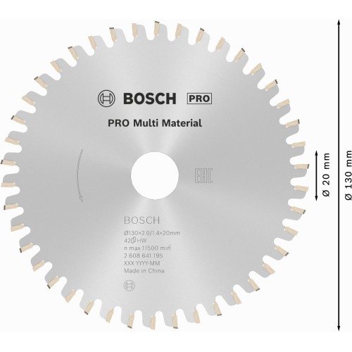 Hoja de sierra circular PRO Multi Material, 130 x 2 x 20 mm