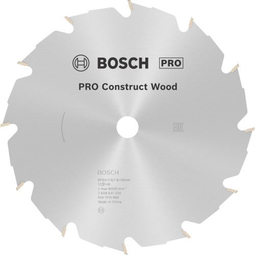 Hoja de sierra circular PRO Construct Wood, 184 x 2,6 x 16 mm