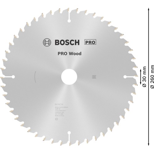 Hoja de sierra circular PRO Wood, 260 x 3,2 x 30 mm, T48