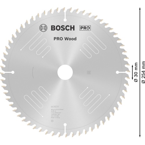 Hoja de sierra circular PRO Wood, 254 x 3,2 x 30 mm, T60
