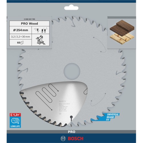 Hoja de sierra circular PRO Wood, 254 x 3,2 x 30 mm, T60