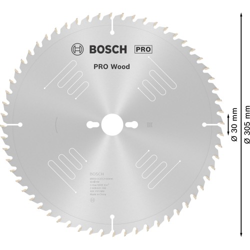 Hoja de sierra circular PRO Wood, 305 x 3,2 x 30 mm, T60