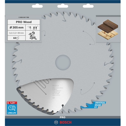 Hoja de sierra circular PRO Wood, 305 x 3,2 x 30 mm, T60
