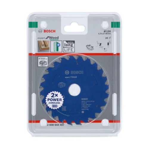 Disco de sierra circular Expert for Wood para sierras sin cables 120 x 1,7/1,2 x 20 T24
