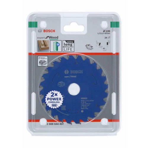 Disco de sierra circular Expert for Wood para sierras sin cables 120 x 1,7/1,2 x 20 T24