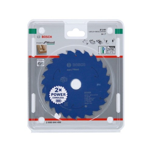 Disco de sierra circular Expert for Wood para sierras sin cables 140 x 1,8/1,3 x 20 T24