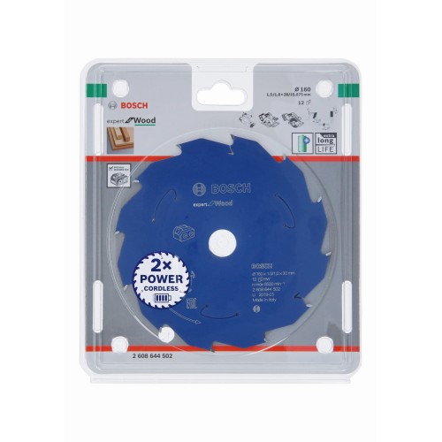 Disco de sierra circular Expert for Wood para sierras sin cables 160 x 1,5/1 x 20 T12