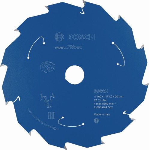 Disco de sierra circular Expert for Wood para sierras sin cables 160 x 1,5/1 x 20 T12