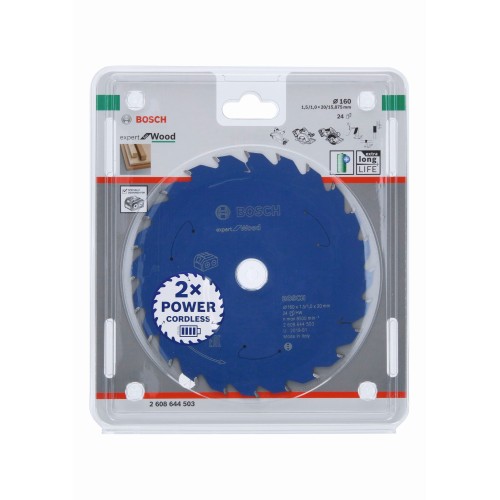 Disco de sierra circular Expert for Wood para sierras sin cables 160 x 1,5/1 x 20 T24