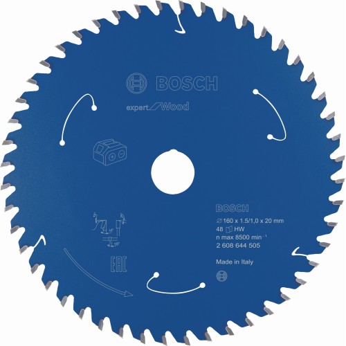 Disco de sierra circular Expert for Wood para sierras sin cables 160 x 1,5/1 x 20 T48