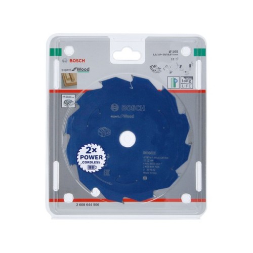 Disco de sierra circular Expert for Wood para sierras sin cables 165 x 1,5/1 x 20 T12