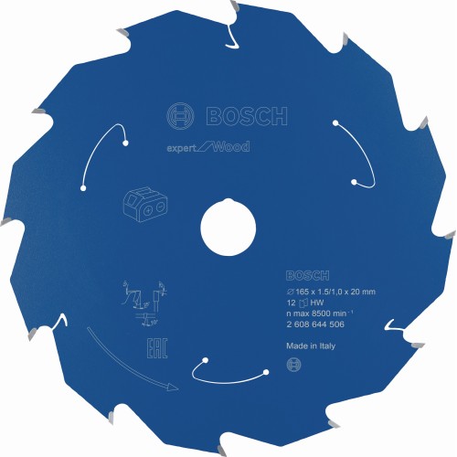Disco de sierra circular Expert for Wood para sierras sin cables 165 x 1,5/1 x 20 T12