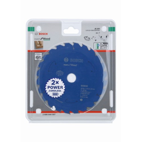 Disco de sierra circular Expert for Wood para sierras sin cables 165 x 1,5/1 x 20 T24