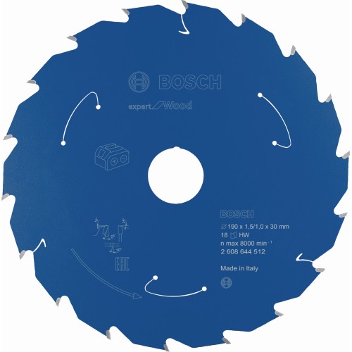 Disco de sierra circular Expert for Wood para sierras sin cables 190 x 1,5/1 x 30 T18