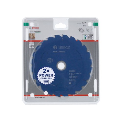 Disco de sierra circular Expert for Wood para sierras sin cables 190 x 1,5/1 x 30 T24