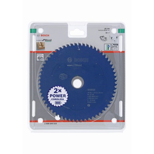 Disco de sierra circular Expert for Wood para sierras sin cables 190 x 1,5/1 x 30 T60