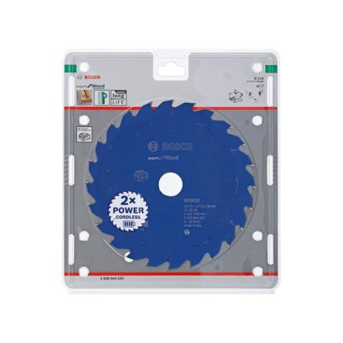 Disco de sierra circular Expert for Wood para sierras sin cables 216 x 1,7/1,2 x 30 T24