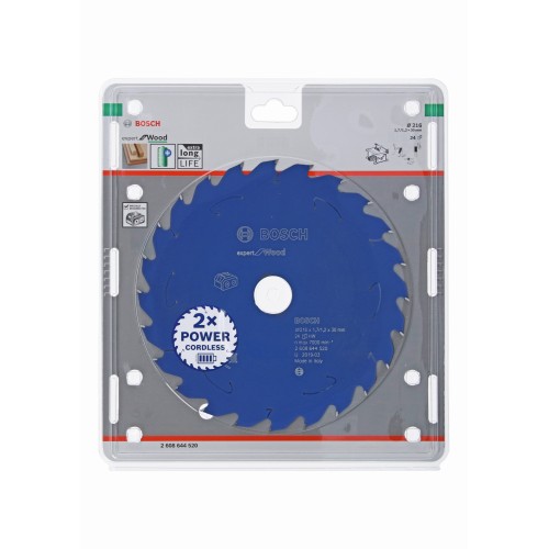 Disco de sierra circular Expert for Wood para sierras sin cables 216 x 1,7/1,2 x 30 T24
