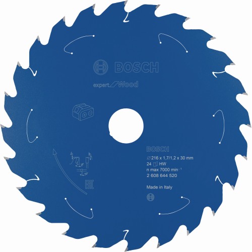 Disco de sierra circular Expert for Wood para sierras sin cables 216 x 1,7/1,2 x 30 T24