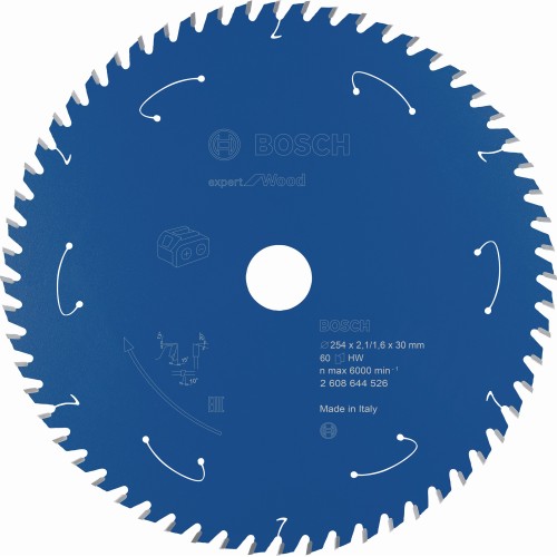 Disco de sierra circular Expert for Wood para sierras sin cables 254 x 2,1/1,6 x 30 T60