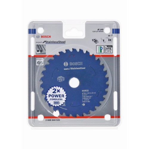 Disco de sierra circular Expert for Stainless Steel para sierras sin cables 140 x 1,5/1,2 x 20 T30